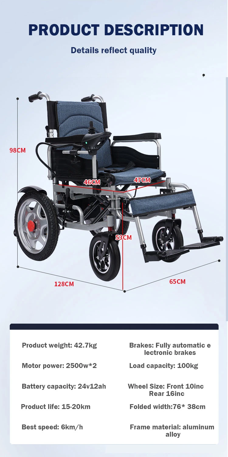 Foldable Four-Wheel Shock-Absorbing Model Disabled Elderly Scooter Intelligent Electric Wheelchair