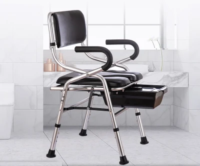 Lightweight Adjustable Aluminium Shower Chair Bath Bench with Commode Seat