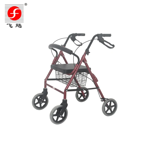 Lightweight Folding Mobility Walker Portable Aluminum Walking Aid Elderly Rollator